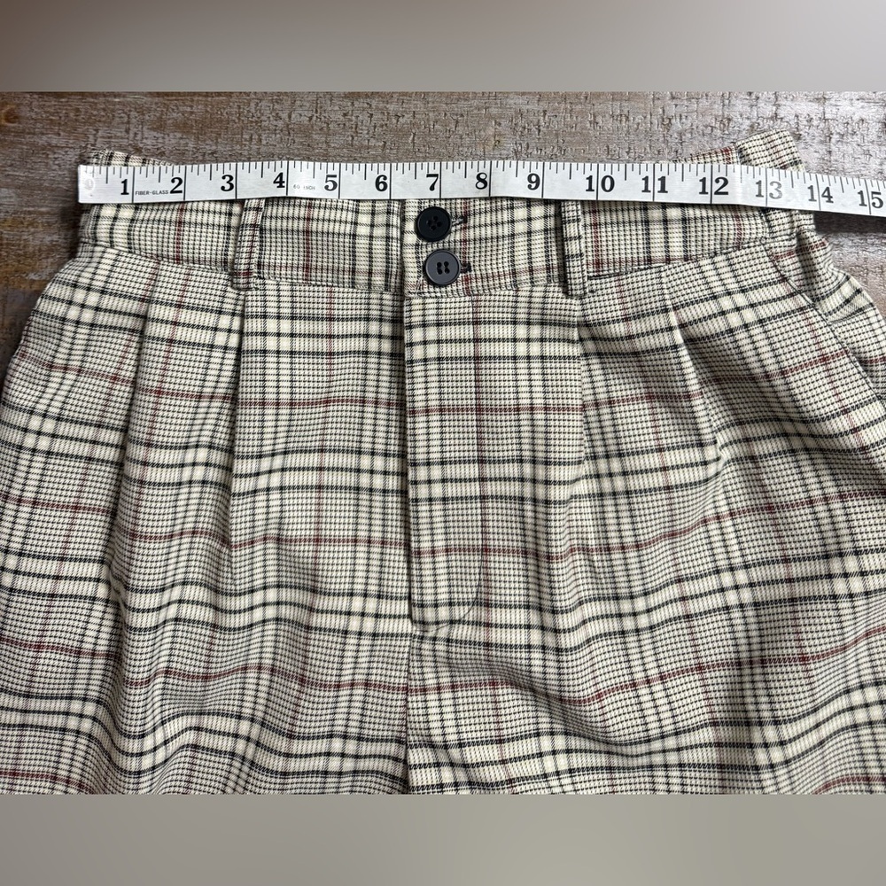 Full Tilt Black and Cream cuffed Plaid Trouser Pants - Picture 5 of 10